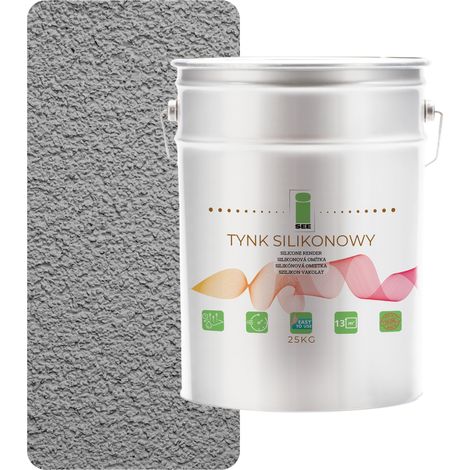 Silikonputz für Außenfassaden, grau, 1,5 mm, Premium, 25 kg (1/5)