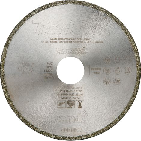 MAKITA B-13172 COMET Diamantscheibe, galvanisiertes Band, 115 mm