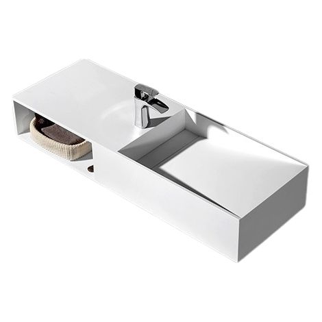 BERNSTEIN - Vasque à poser ou murale,TWG06, en fonte minérale (fonte minérale) - 120x42x20cm - blanc mat (1/5)