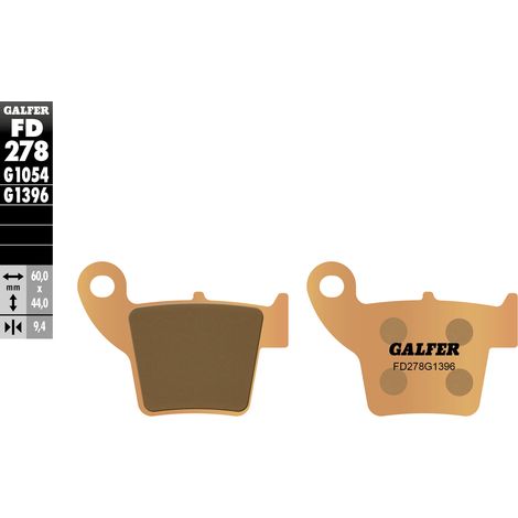 Plaquettes de frein Galfer KH346 en métal fritté (or) pour tout-terrain