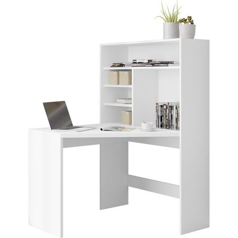 Mobilier1 – Bureau d'angle Bedford 101 blanc – Dimensions 75x101x96cm – Stratifié 28mm – Conçu pour optimiser l'espace de travail