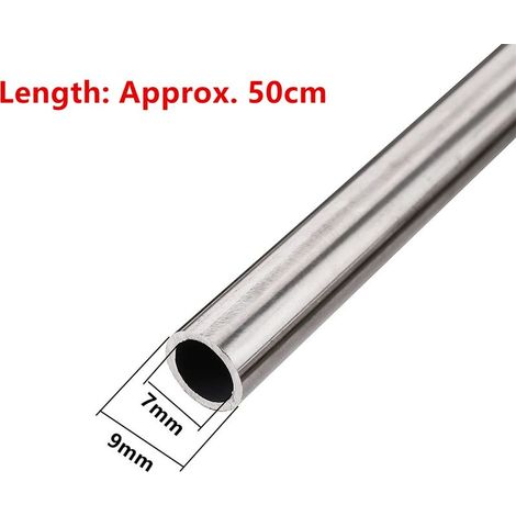 Tuyau en acier inoxydable haute pression (diamètre extérieur 9 mm) de 50 cm de long, diamètre extérieur 9,52 mm (3/8"), raccords de 6 et 9 mm pour système d'irrigation par brumisation et refroidisseme