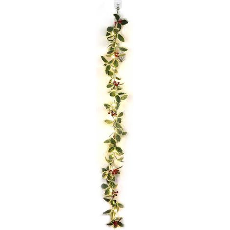 (10 pièces) (1 pièce par paquet) (20 bandes LED, minuterie, boîtier à piles) Guirlande lumineuse LED, 20 guirlandes lumineuses LED pour couronne de Noël, guirlande lumineuse décorative de Noël en form (1/5)
