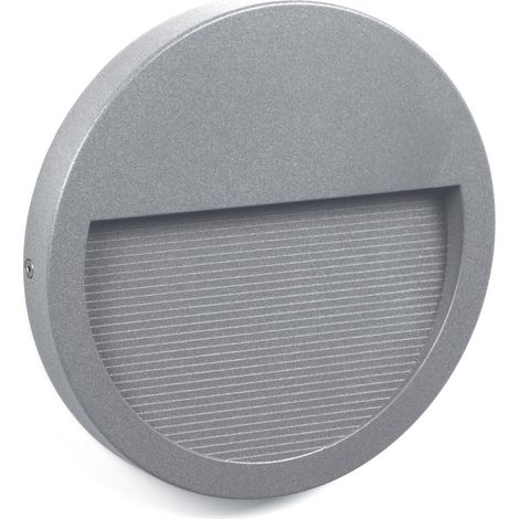 Aplique exterior asimétrico SLIM redondo LED SMD 9 W 293 lm 3000 K CRI90 IP65 38°/78° Gris (1/3)