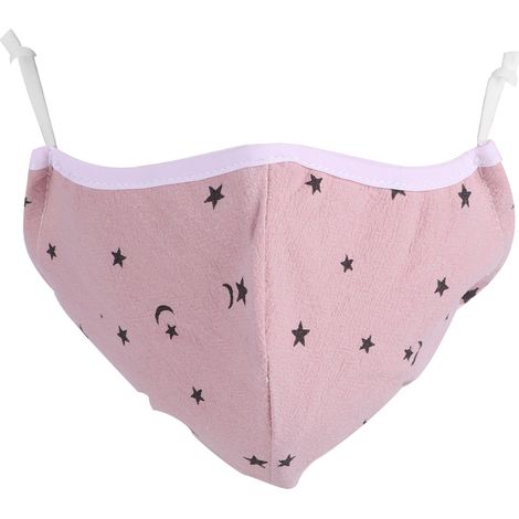 4 Pièces Masque de Protection Respiratoire Réutilisable Adulte, Couleur Rose Foncé, Anti-Poussière et Confortable (1/5)