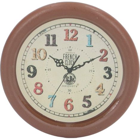 Pendule murale ronde miniature pour maison de poupée, résine colorée portable, accessoire pour poupée échelle 1:12 (1/5)