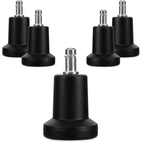 Patins de Sol pour Chaise de Bureau Pivotant Tabouret de Chaise de Bureau de Remplacement à roulettes Fixes Pieds de Chaise Pivotante en Plastique de Planeur pour Chaise de Bureau 5PCS,10/22 mm (1/4)