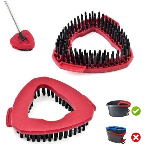 2 Pack Replacement Scrub Mop Heads Compatible with Vileda EasyWring Spinning Mop Base for Floor Cleaning (2 Red) (1/5)