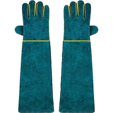 Anti-Morsure Gants de Manutention pour Animal, Sécurité Cuir Gants de Travail pour Le Bain, Le Toilettage, la Manipulation Chien, Chat, Oiseau, Serpent, Lézard, Reptile - Gants de Protection (1/5)