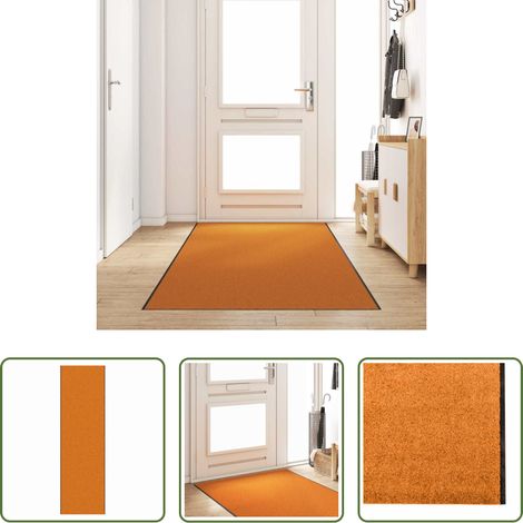 Tapis d'entrée moderne - Tapis d'entrée Orange et Noir 120 x 400 cm Polyamide et PVC (1/5)