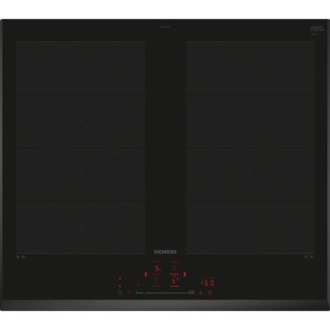 Placa de inducción de 60 cm con 4 quemadores, 7400 W, negra - EX651HXC1E - Siemens -