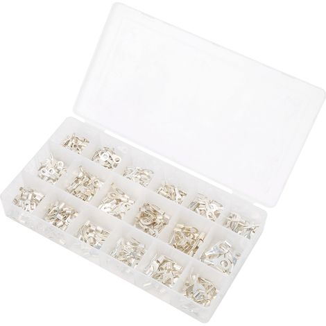 Coffret de 420 cosses à œil pour câbles électriques, sertissage à froid, connecteurs à anneau, assortiment en boîte (1/5)
