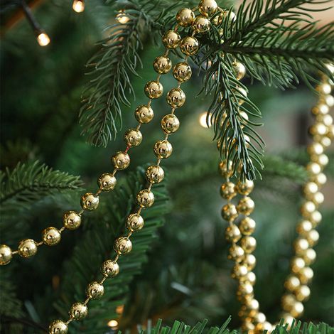 Guirlande De Perles - 5 M - Perles Plastique Rondes 5 Mm - Décoration De Noël Arbre Et Couronne - Lot De 1 (1/5)