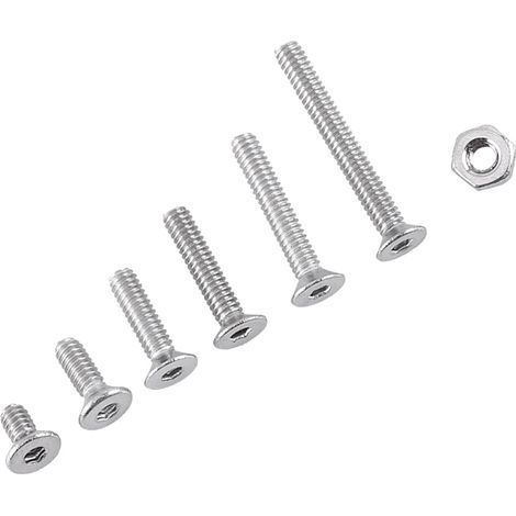 250 boulons à tête hexagonale M2 avec écrous hexagonaux, assortiment en acier inoxydable A2 (tête plate) (1/5)