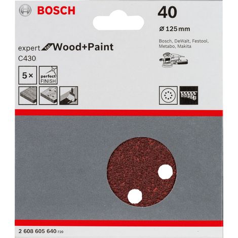 Schleifblatt C430, 125 mm, 40, 8 Löcher, Klett, 5er-Pack (1/5)