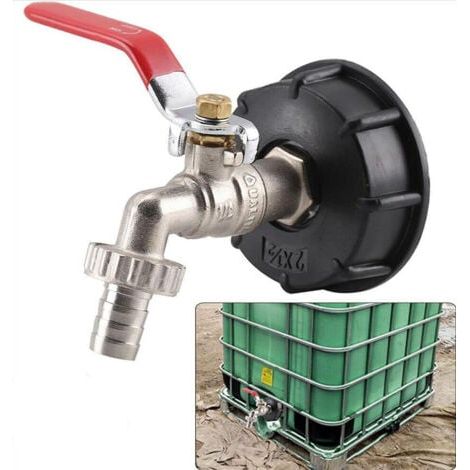Lot de 1, S60X6 IBC adaptateur de boîte de vidange pour raccord de tuyau pour mélangeur de jardin en laiton, raccord de réservoir 1000 l 12,7 mm (1/5)