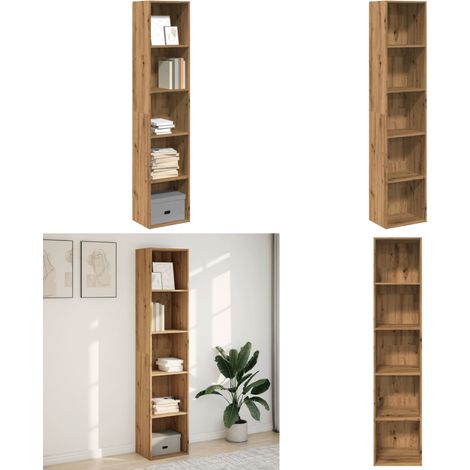 vidaXL Bibliothèque chêne artisanal 40x30x189 cm bois d'ingénierie (1/5)