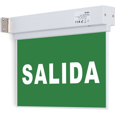 Luz De Emergencia Permanente Con Cartel "SALIDA"
