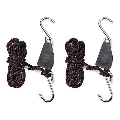 Sangles Cliquet 1/4 Pouces Rope Ratchet pour Lampe de Coissance 2 pièces Corde de Crochet Réglable (1/5)