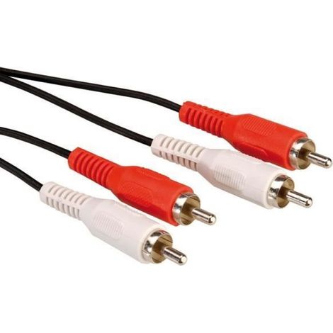 Câble rallonge RCA - - 2x RCA M/M - 10m - Noir - Blindé
