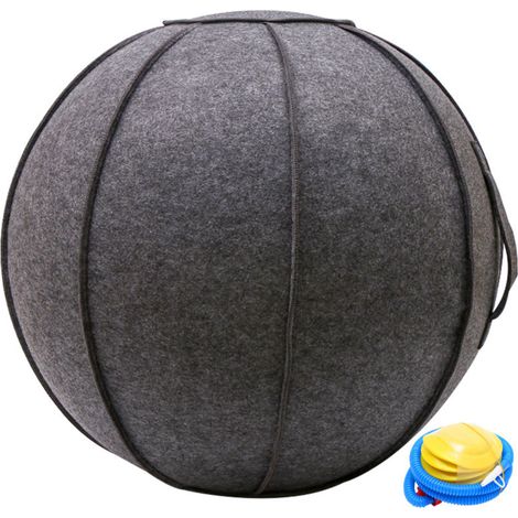 Ballon De Yoga - 65 Cm - Anti-Explosif - Pour Fitness Et Siege De Bureau - Noir Gris - 1 Piece