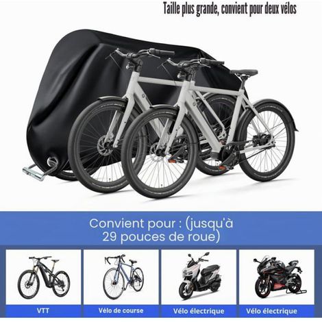 Housse de Vélo - Polyester 190T Imperméable UV - Pour 2 à 3 Vélos Extérieur Intérieur - 208x112x110 cm - 1 Pièce (1/5)