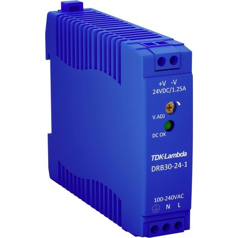 TDK-Lambda DRB30-24-1 Alimentatore per guida DIN 24 V/DC 1.25 A 30 W Num. uscite:1 x Contenuto 1 pz. (1/4)