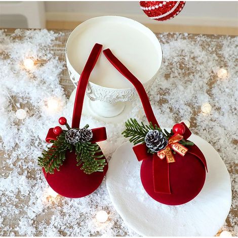 Weihnachtsglocke als Türhänger – mit Bogen und Weihnachtsmann-Motiv – Winterliche Weihnachtsbaumdekoration / Gartendekoration / Türschmuck / Bürozaun-Accessoire (1/2)