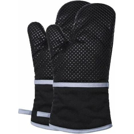 Tigrezy, Ofenhandschuhe und Isolierpads, hitzebeständige Ofenhandschuhe, Küchenhandschuhe, Kochen in der Mikrowelle, (Paar) (schwarz) (1/5)