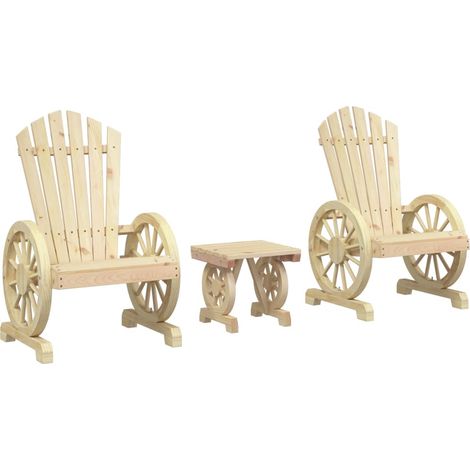 Maison Exclusive - 3-tlg. Garten-Lounge-Set Massivholz Tanne (1/5)