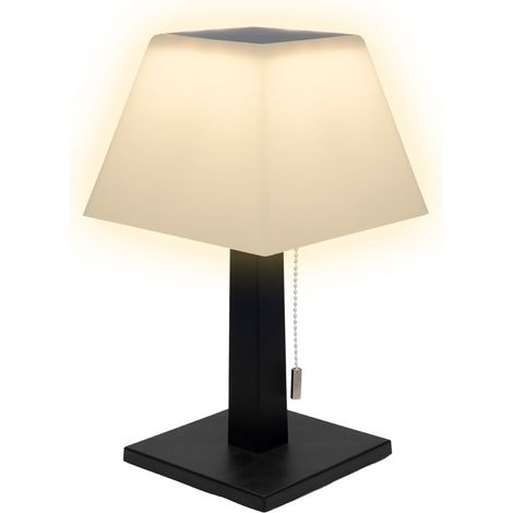 2in1 Solar und Akku Tischleuchte für Außen und Innen - 28 cm - LED Tischlampe mit 3 Helligkeitsstufen in warm weiß - Garten Deko Beleuchtung wiederaufladbar