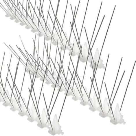 Pic Anti Pigeon (25 cm, 15 pièces), Anti Pigeon en Acier Inoxydable+Plastique, Pique Anti Pigeon pour Balcon, Repulsif Pigeon, Très dissuasif pour Les Oiseaux. (1/5)