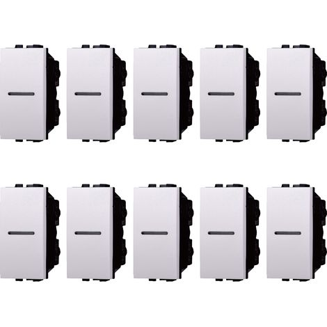 gloca Interruttori 1P Assiali Compatibili Living (10, Bianco) (1/4)