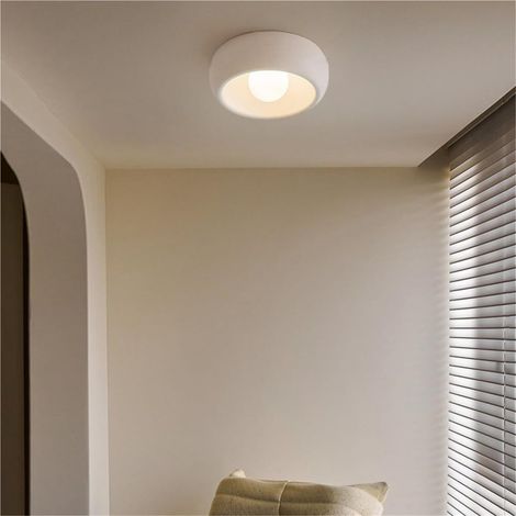 Round recessed LED ceiling light, full spectrum, suitable for bedroom, milk tea white, bulb not included, 220V, 30 x 10 cm