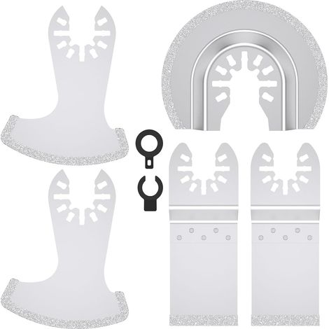 Lot de 5 lames de scie diamantées multifonctions pour enlever les joints - Lame de scie pour carrelage, mortier de joints, béton, maçonnerie, plaque de plâtre (1/5)