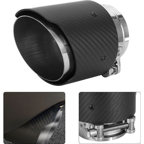 Embout d'échappement droit en fibre de carbone, entrée 80 mm, sortie 101 mm, finition mate, compatible avec Mazda CX5 CX4 (argent). (1/5)