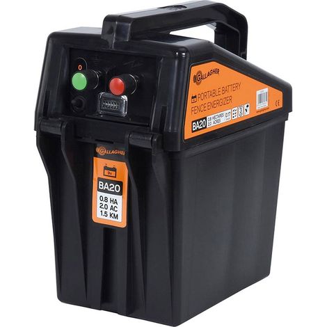 Elettrificatore Gallagher BA20 a batteria 9V per recinti fino a 2 km per cavalli, bestiame, pecore, capre e maiali