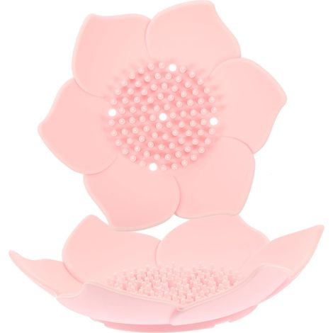 Shaped Silicone Soap Dish 2 Pieces Self Draining Soap Box