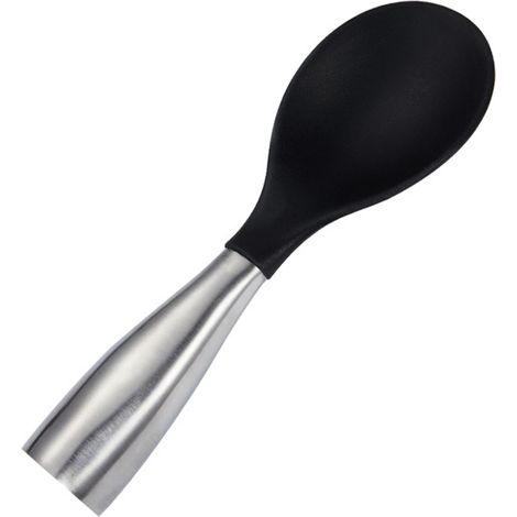 1 Cuillère à riz sur pied Divers accessoire de portail, acier inoxydable 304 + silicone, design vertical antiadhésif, pour riz collant et sushi (1/5)