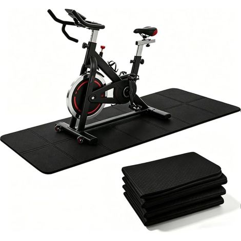 Tapis de protection de sol pliable 183 × 61 cm Épaisseur 6 mm Antidérapant isolation acoustique Tapis de protection tapis de course vélo d'appartement vélo elliptique tapis de marche (1/5)