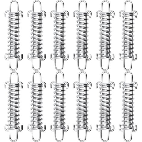 Tendeur à Ressort 12 Pièces Ressort pour Auvent Ressort pour Tente Tendeur Ressort de Voile Ressort de Tension avec Double Crochet pour la randonnée Camping Pêche Pique-Nique Voyager (1/5)