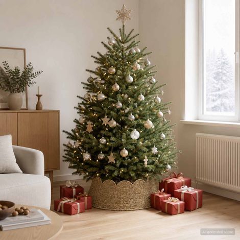 vidaXL Collier de sapin de Noël Rond Naturel Ø 60 x 22 cm (1/5)