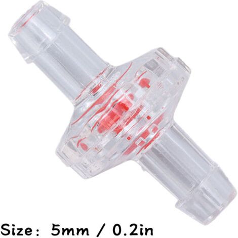 BUNTHAUS Clapet anti-retour 1 voie, tuyau en plastique PP, diaphragme d'arrêt d'eau, barbe pour alimentation d'admission d'air, 5mm Transparent, 10 pièces