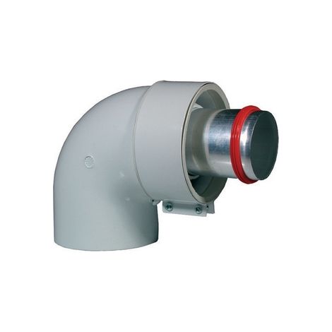 Curva 90° dn 60/100 c/raccordo dn 60 m.m. (coassiale) senza prese analisi fumi