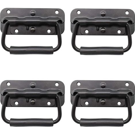 4 Pièce Poignée de Flight Case, Poignée à Ressort de Boîte à Outils, Traction Poignée Pliante à Ressort, Poignée Pliante, Poignée de Boîte à Ressort, Handle Replacement for Toolbox or Storage Box (1/5)