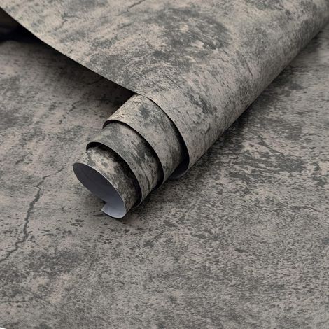 40cm×300cm Papier Adhésif Épais Gris Brun Clair Pour Béton Papier Peint Gris Imperméable Pour Béton Autocollant Mural En Vinyle Texturé Adhésif Pour Comptoirs De Cuisine Chambre À Coucher (1/5)