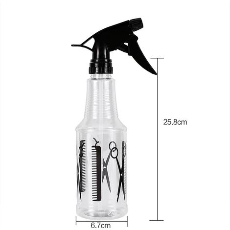 Flacon pulvérisateur vide professionnel de 450 ml pour coiffure et nettoyage de vitres (n° 6, 450 ml, transparent)