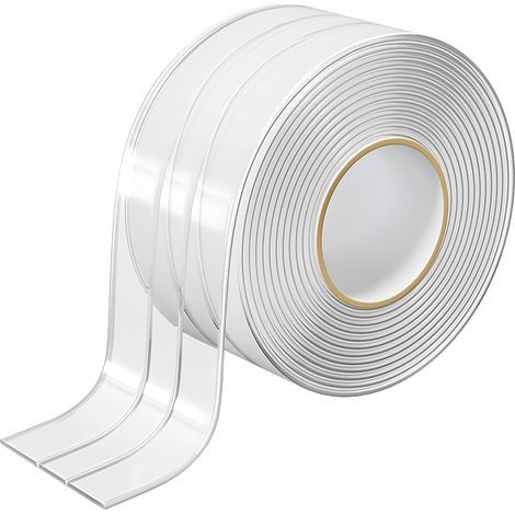 Ruban de calfeutrage transparent large - Étanche - Pour toilettes, salle de bain, évier, baignoire, sol (largeur 50 mm) (1/5)