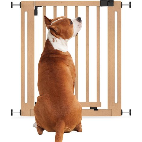 Bettacare Wooden Elegance Dog Gate, Natural, 71cm - 79cm, Pressure Fit Pet Gate for Puppy, Dog and Pet, Easy Installation