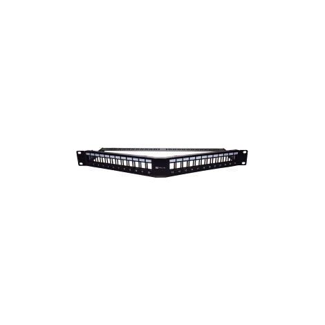 WP Europe Pannello 1U Angolare per 24 Porte RJ45 Cat.6 Nero 19″ (1/3)